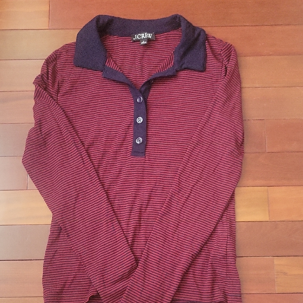 J. Crew Long Sleeve Striped Collared Shirt